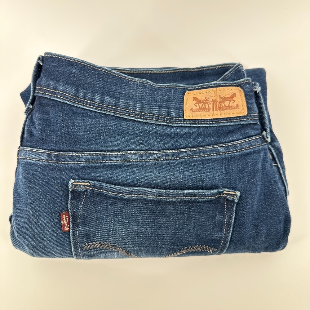 Levis 512 Jeans Womens 14P Blue Denim Stretch Perfectly Slimming Skinny Leg Logo